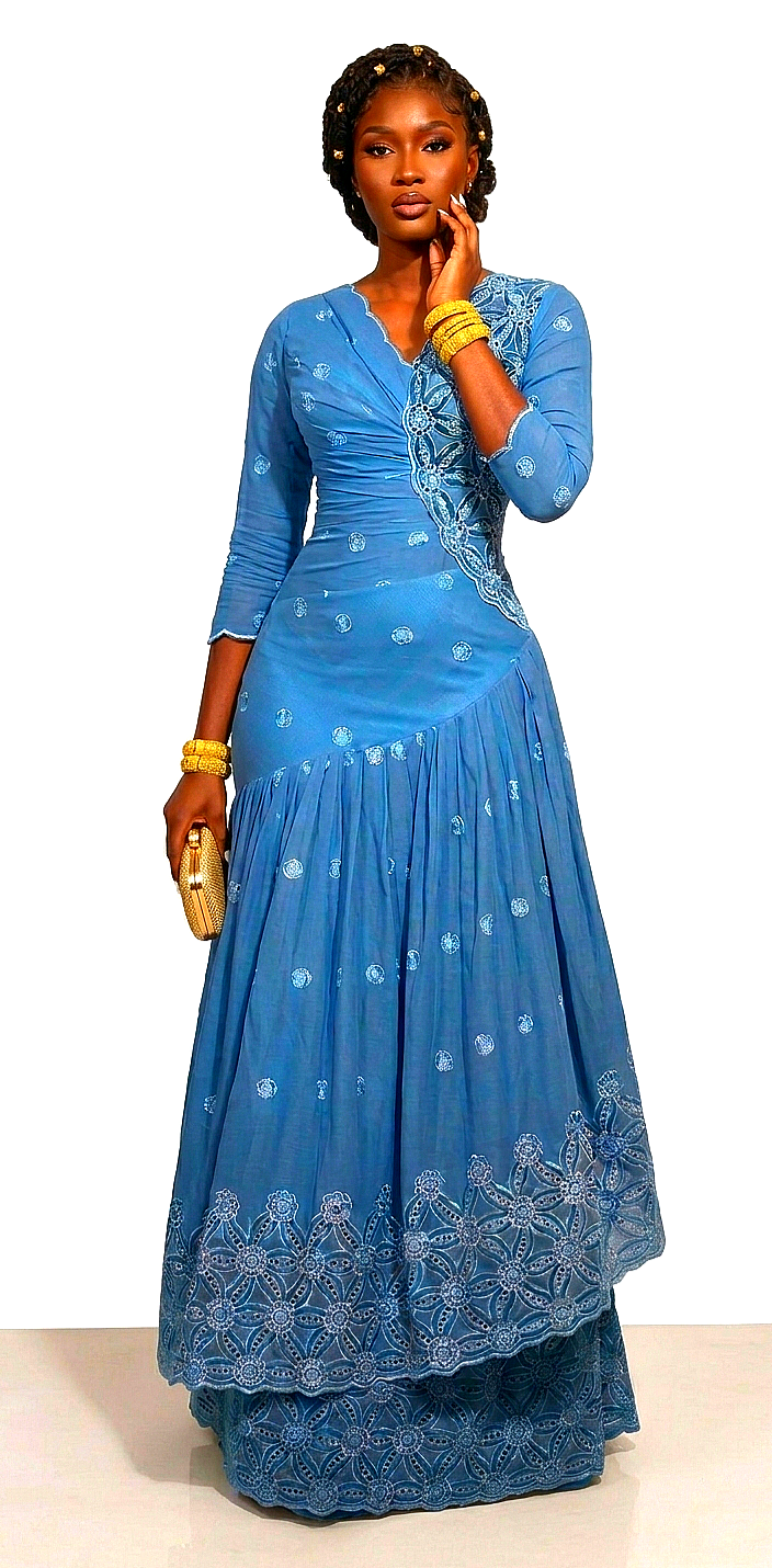 Robe voile brodé