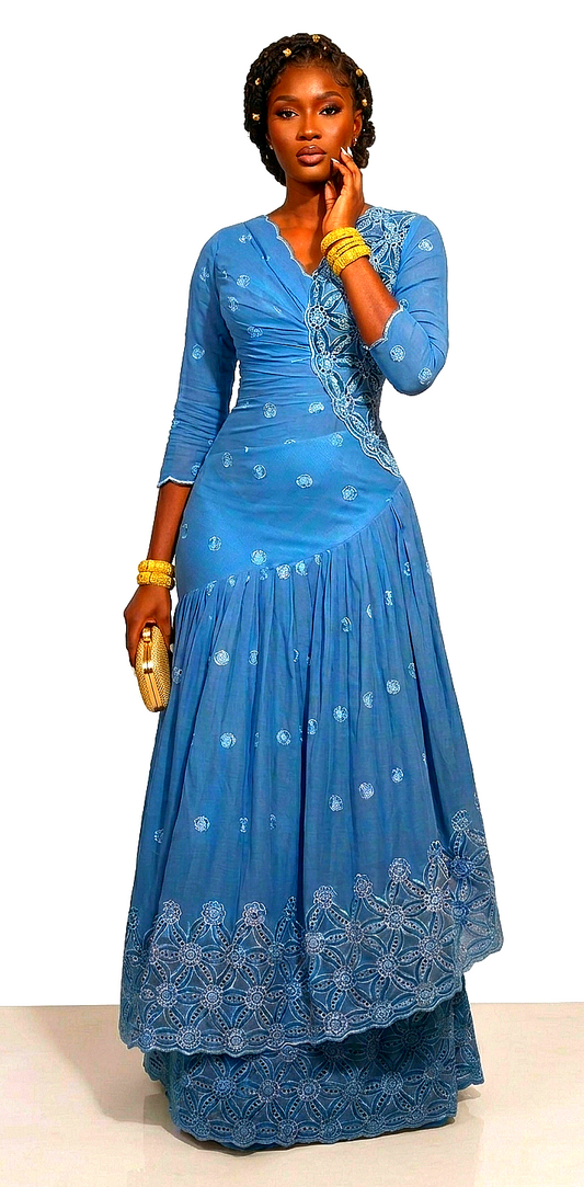 Robe voile brodé